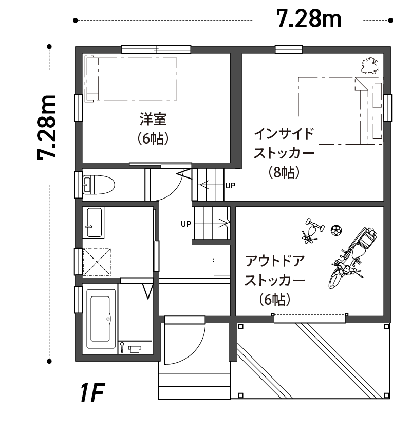 WAVE間取り1F