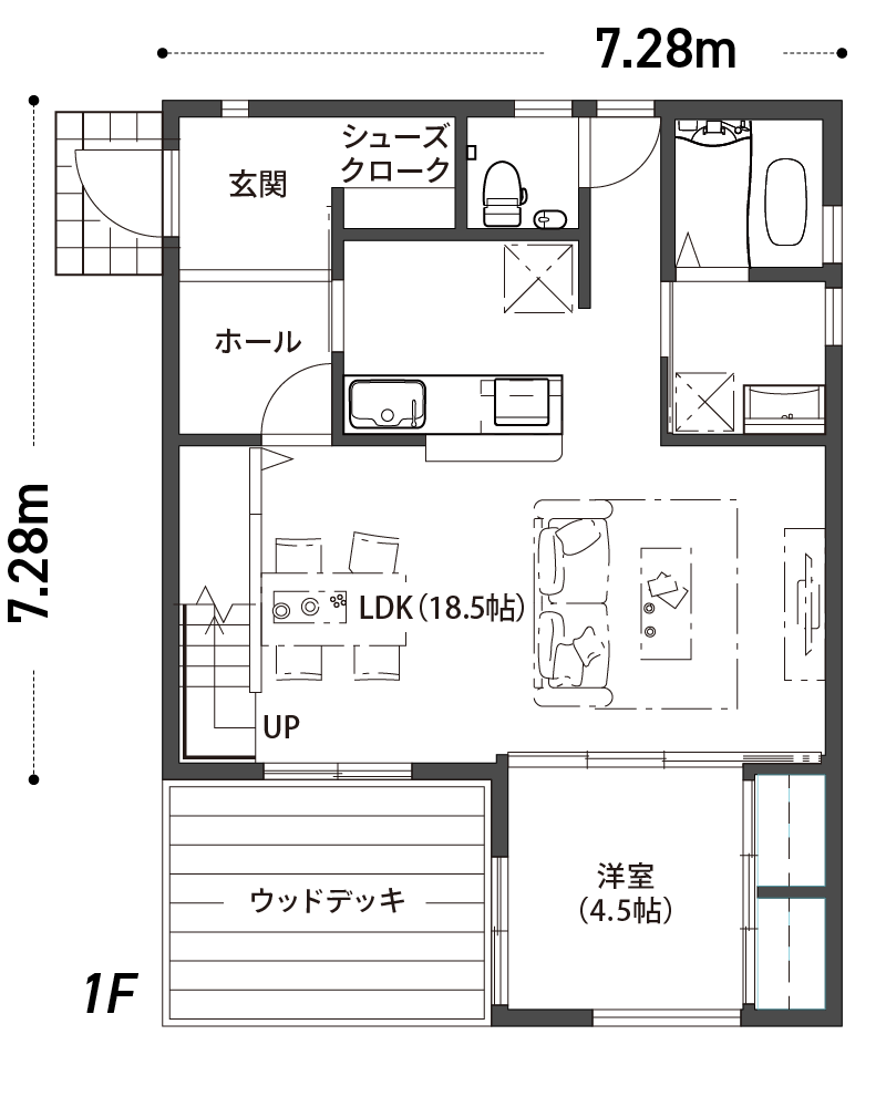 ZERO-CUBE+BOX間取り1F