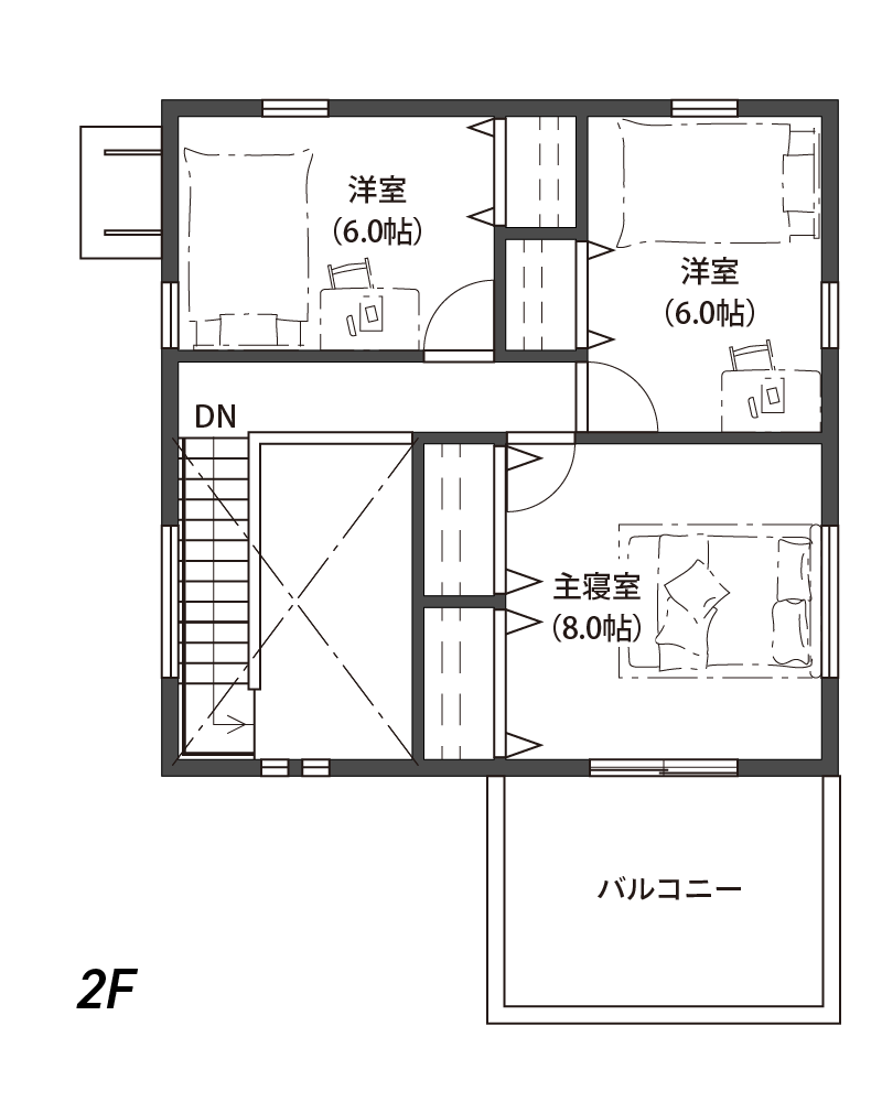 ZERO-CUBE+BOX間取り2F